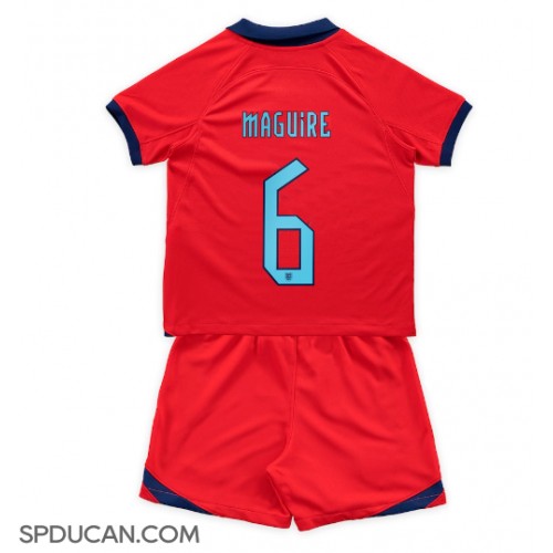 Dječji Nogometni Dres Engleska Harry Maguire #6 Gostujuci SP 2022 Kratak Rukav (+ Kratke hlače)